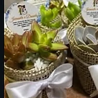 Lembrancinha fita branca — Lembrancinha da Floricultura Cantinho da Suculenta